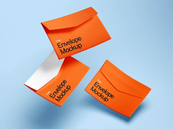Free Levitating Envelope Mockups