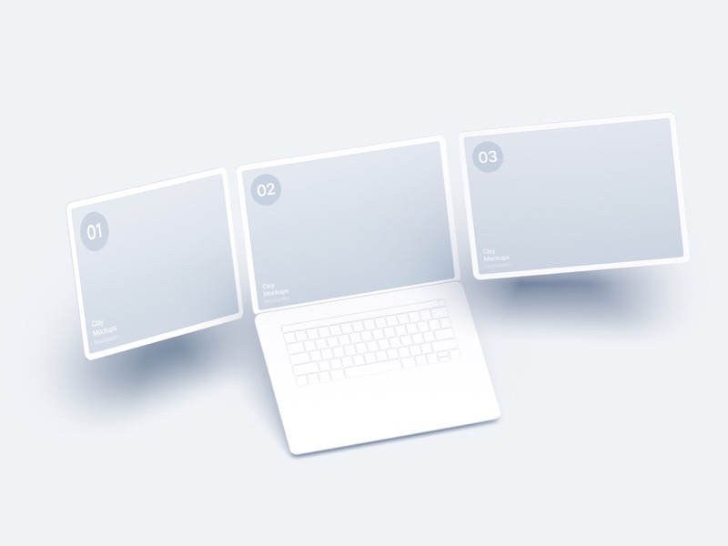 Laptop Clay Mockups, 06