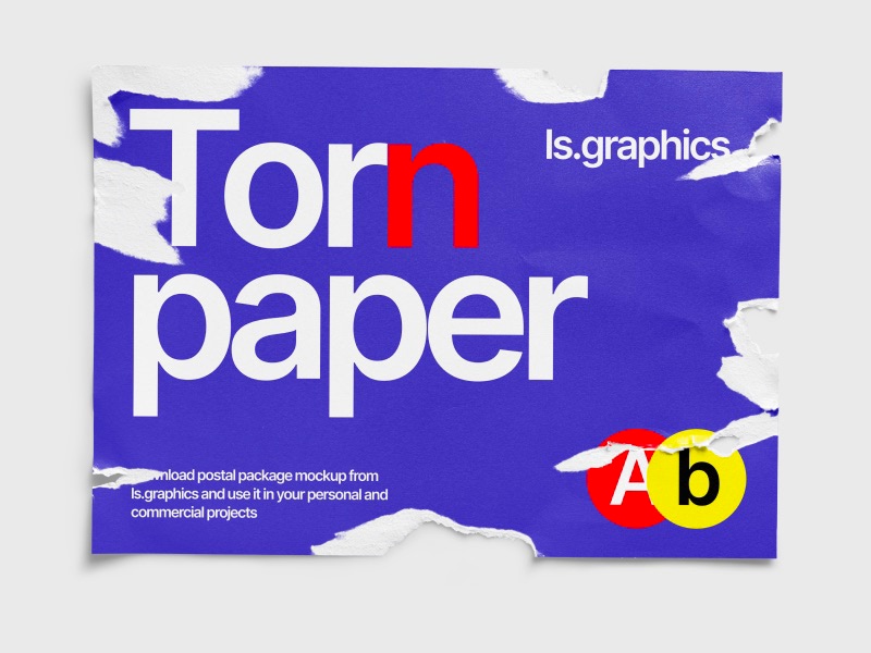 Torn Glossy Poster Mockup, EU, 05