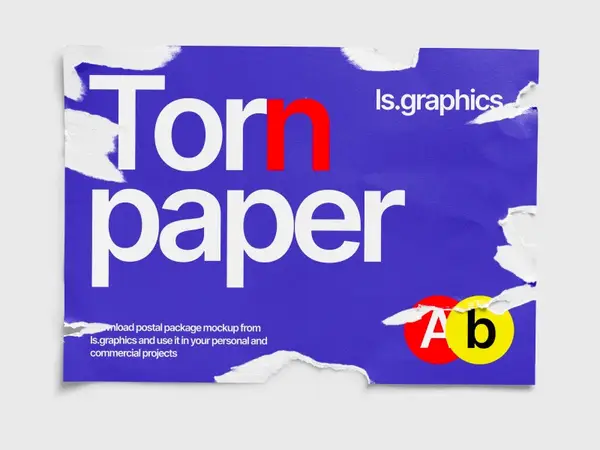 Torn Glossy Poster Mockup, EU, 05
