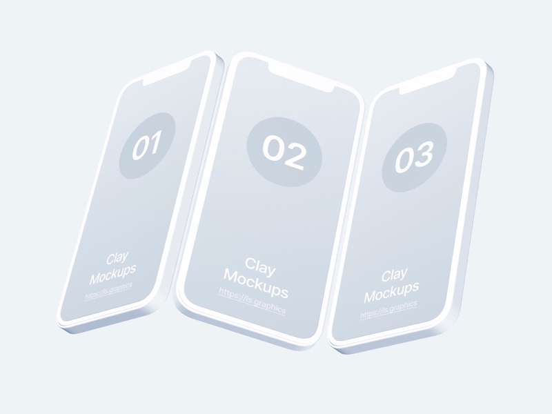 iPhone 12 Pro Clay Mockups, 07