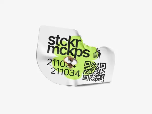 Glossy Sticker Mockup, Scene 47