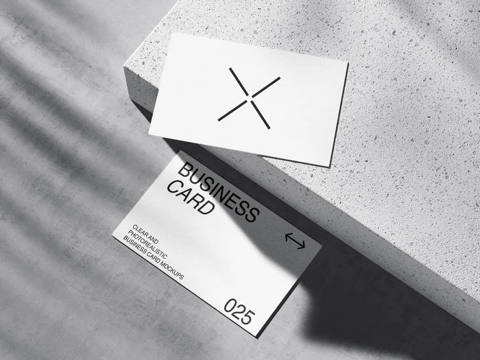 Qubus, Business Card Mockups with Beautiful Shadows, US, 03