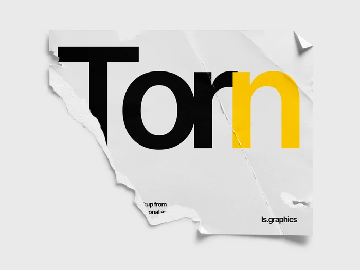 Torn Glossy Poster Mockup, US, 12