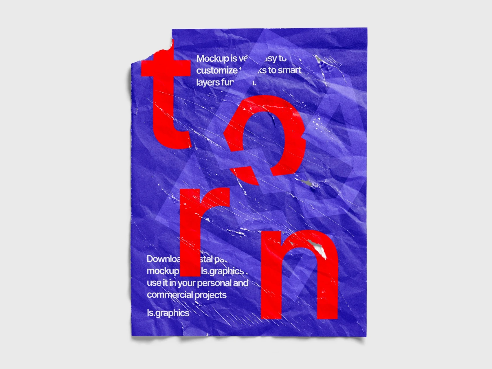 Torn Textured Poster Mockup, US, 02 1