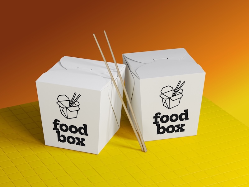 Colorful Double Food Box Mockup