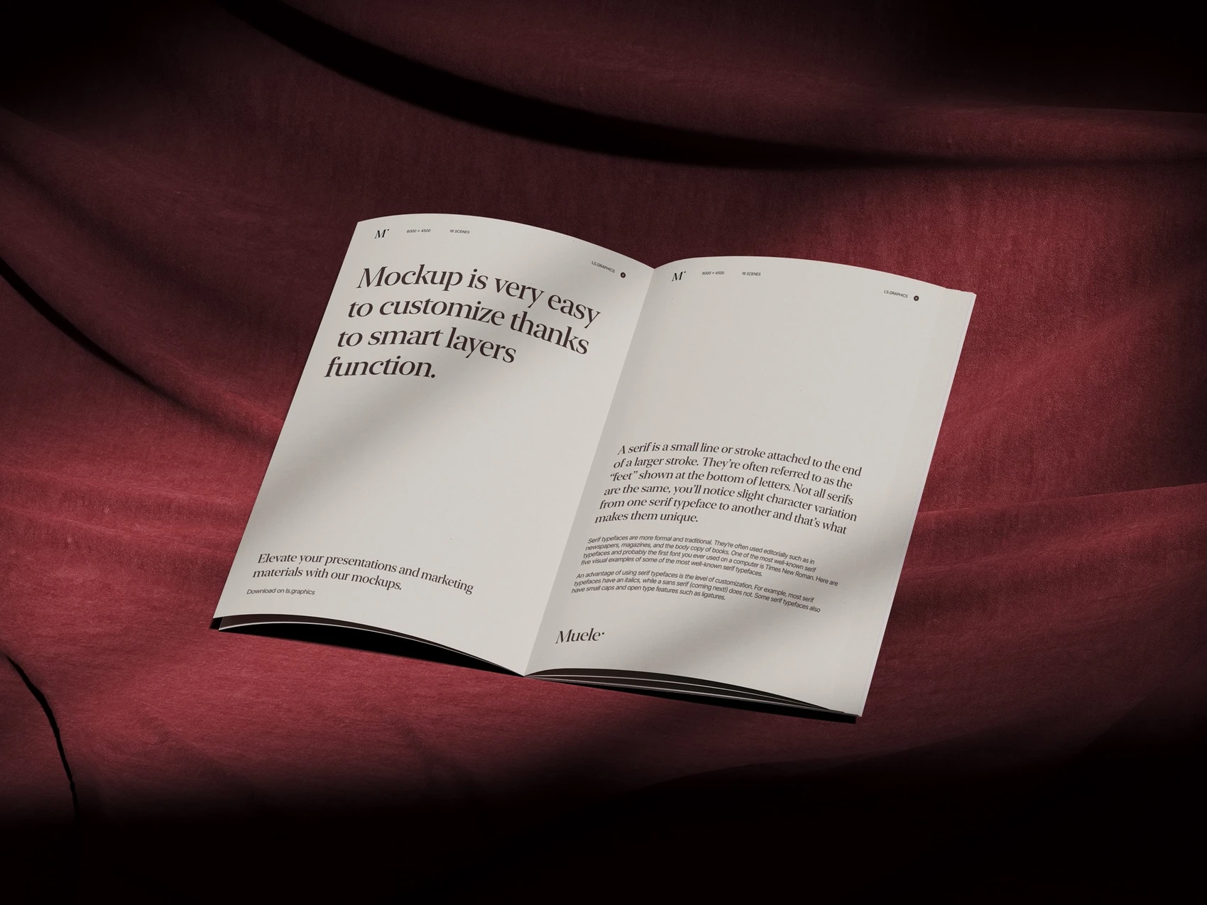 Muele, Realistic Opened Magazine Mockup, EU, Scene 09 1