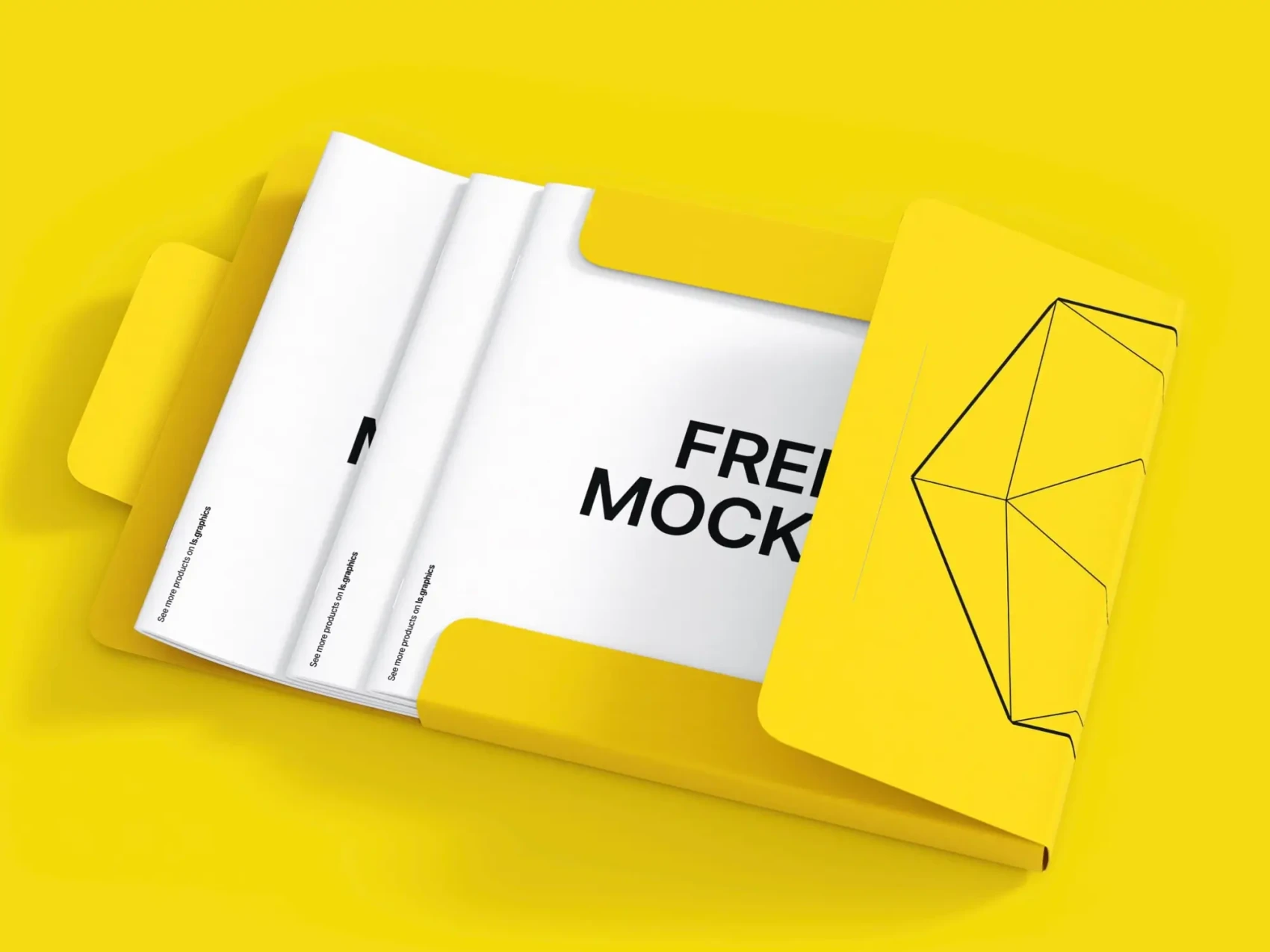 Cardboard Folder and Brochures Free Mockup 1