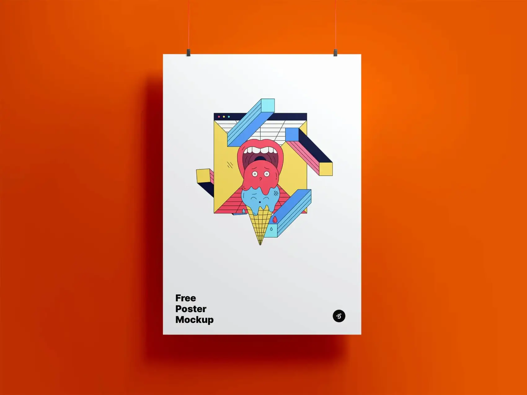 Free Hanging Poster Mockup 1