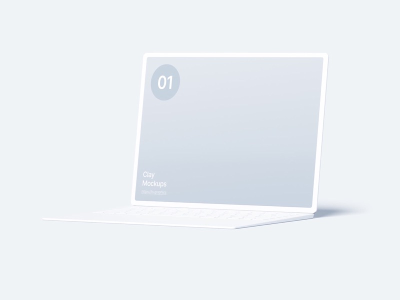 Laptop Clay Mockups, 03