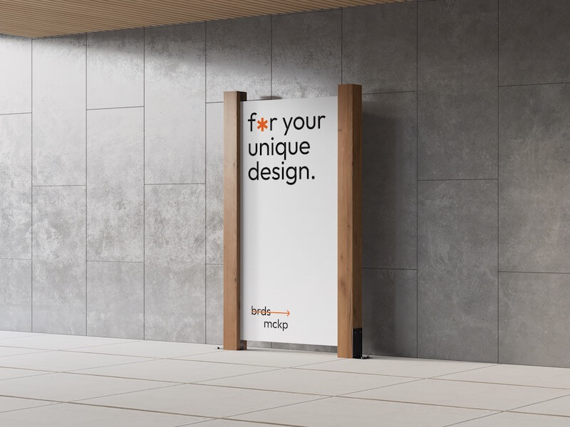 Wooden Frame Pylon Mockup, Environment, 18