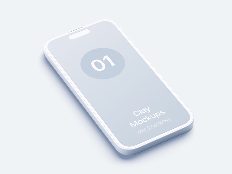 iPhone 14 Pro Clay Mockups, 09