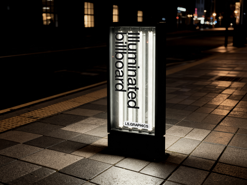 Illuminated Billboard Mockup