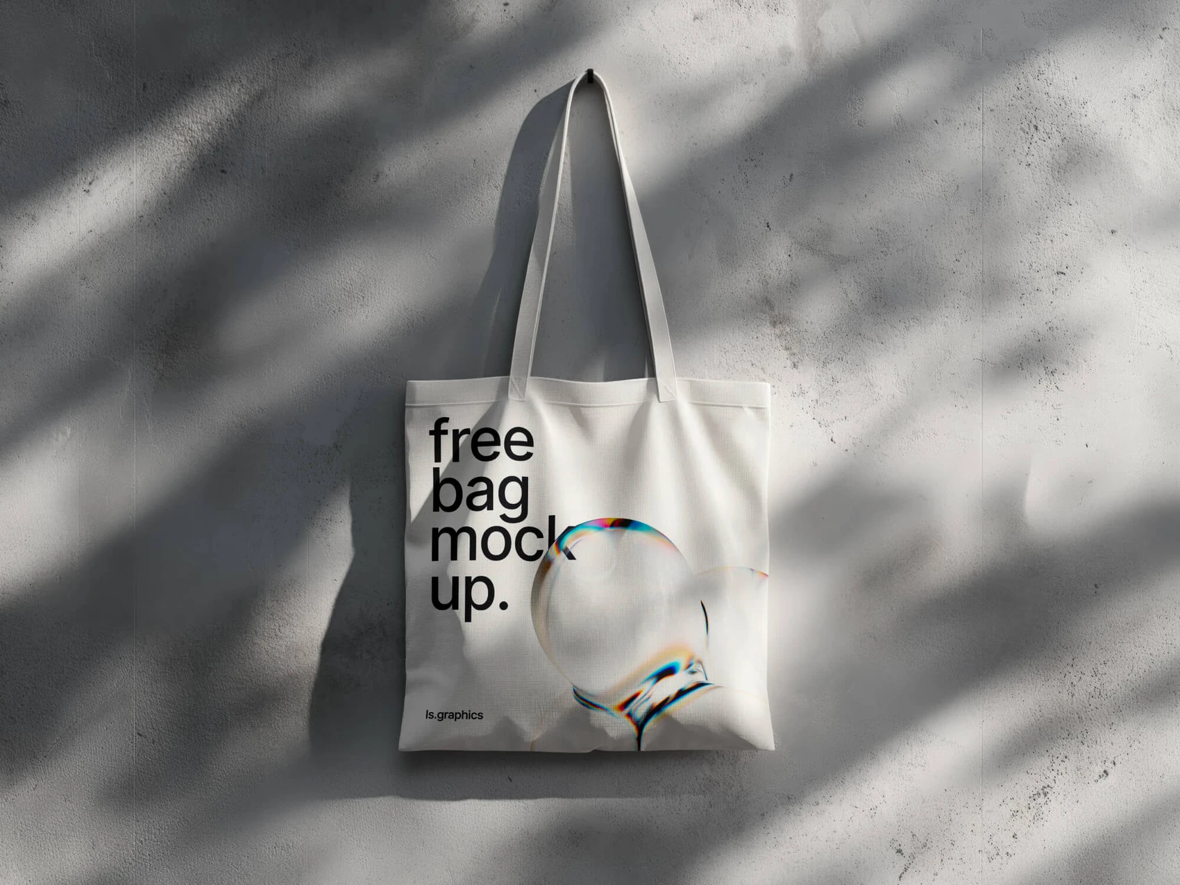 Free Bag Mockup on the Wall 1
