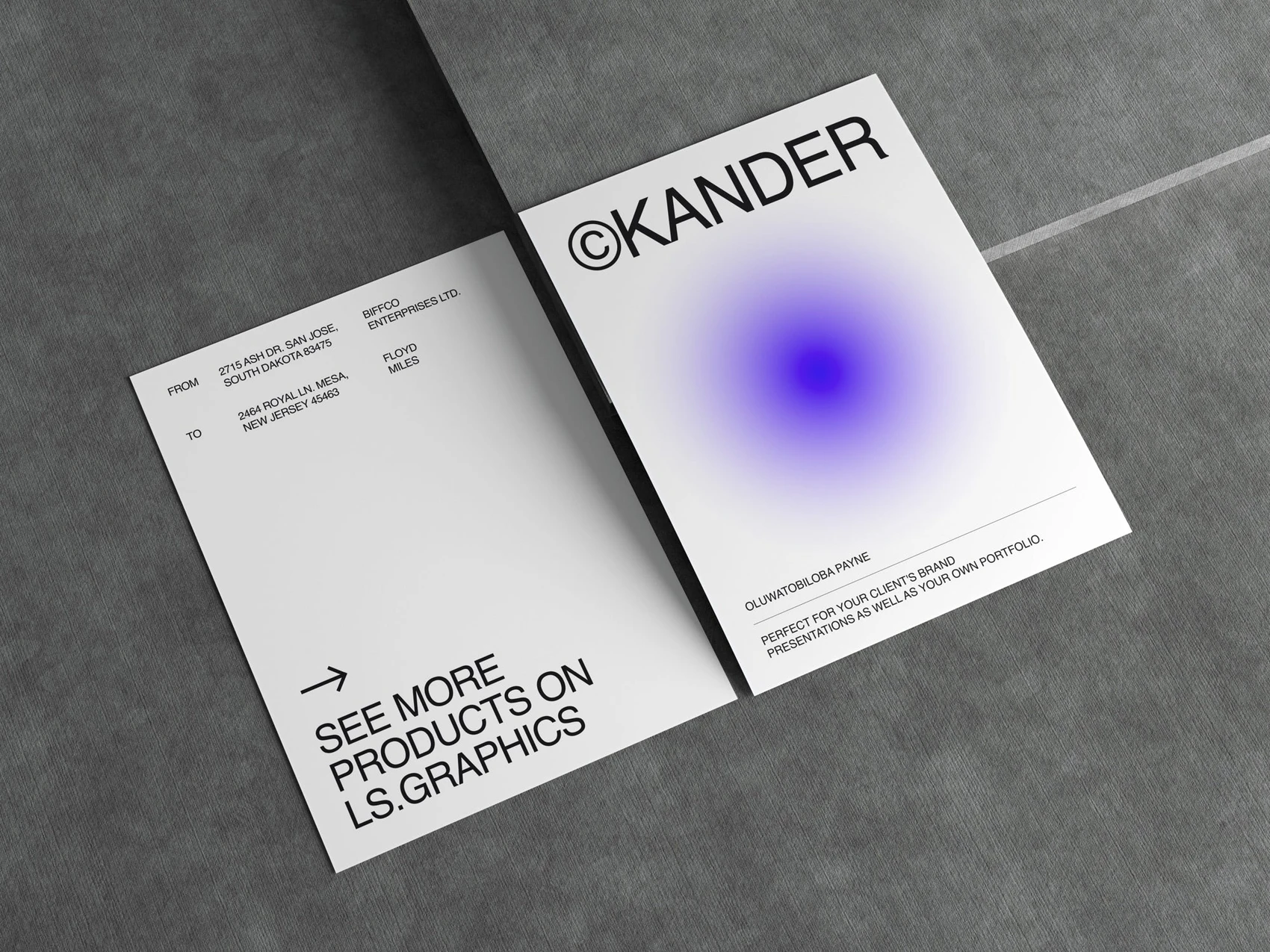 Kander, 2 Paper Mockups in Perspective View, US 10 1