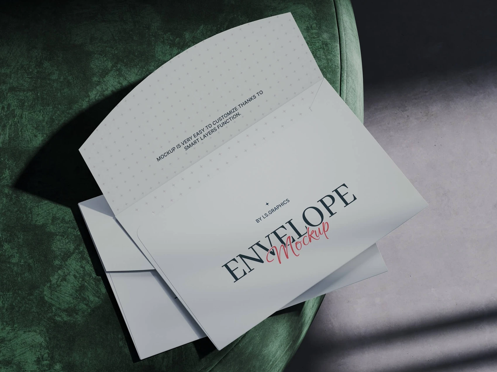 Ateur, Envelope Mockup in Top View, US, 14 1