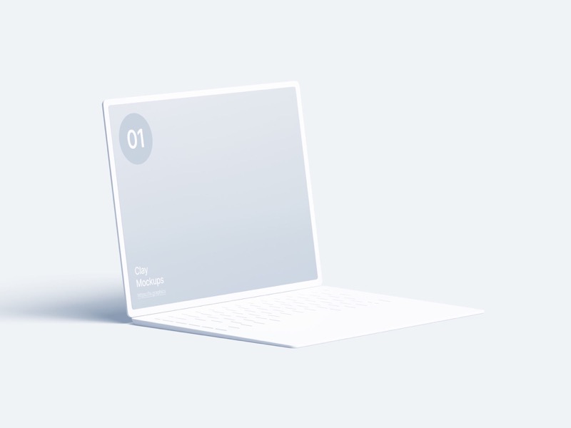 Laptop Clay Mockups, 02