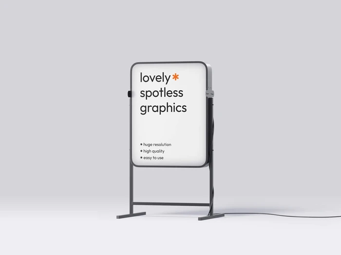 Modern Banner Mockup on Metal Frame, Isolated, 24