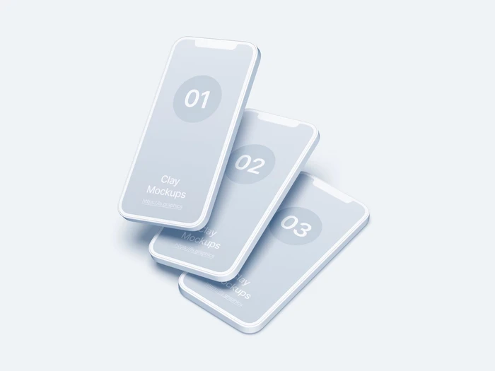 iPhone 12 Pro Clay Mockups, 03
