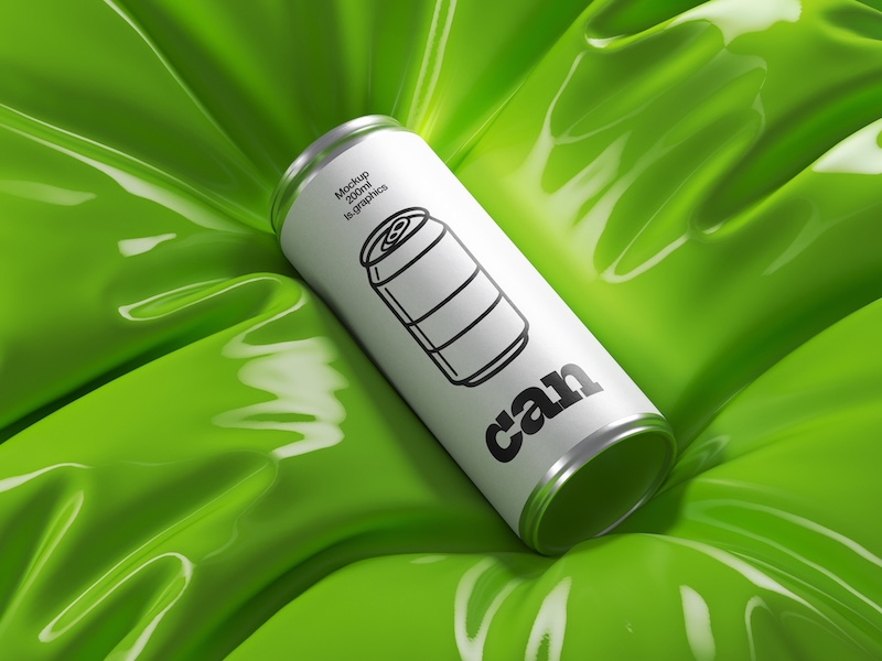 Stylish Energy Drink Can Mockup