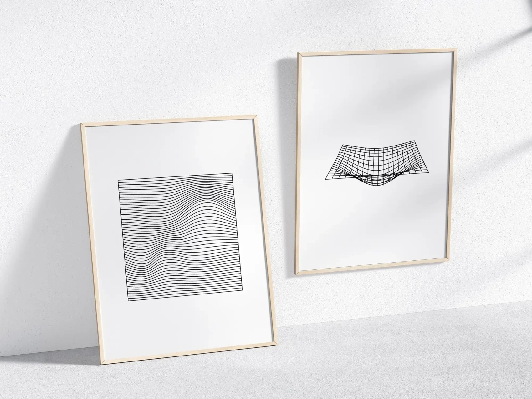 Free Realistic Wood Frame Poster Mockup 1