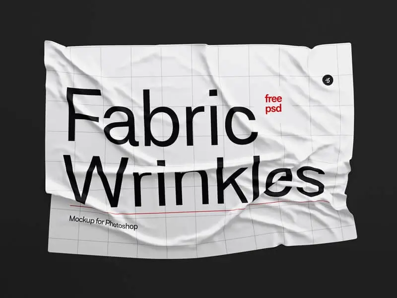 Free Fabric Wrinkled Mockup