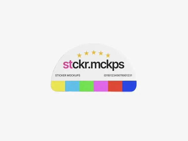 Glossy Sticker Mockup, Scene 18