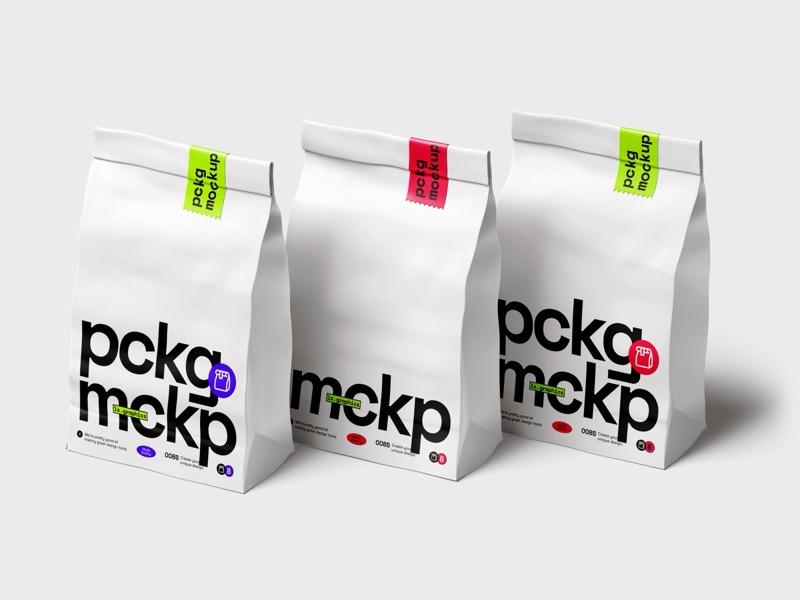 Paper Food Package Mockup, Painted, Scene 01