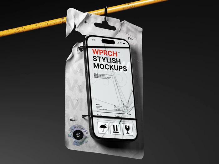 Bvge, Stylish iPhone 15 Mockup and Sticker Mockups, 05