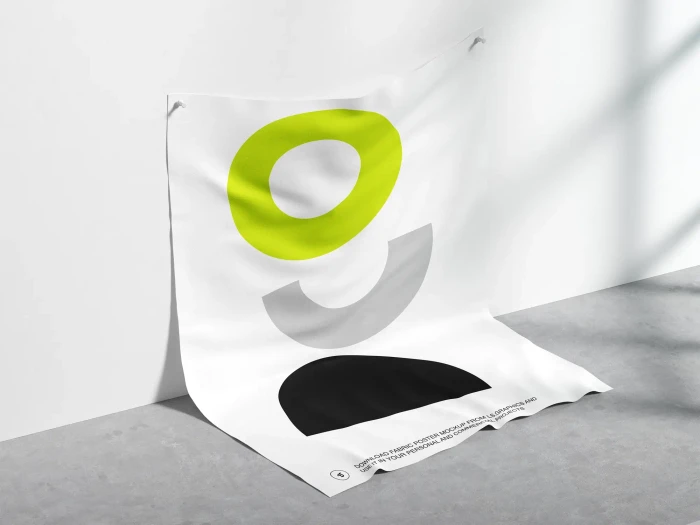 Free Wall Hanging Poster Mockup