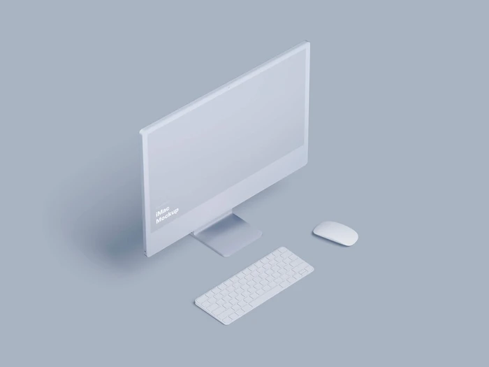 iMac 24-inch Clay Mockups, 04