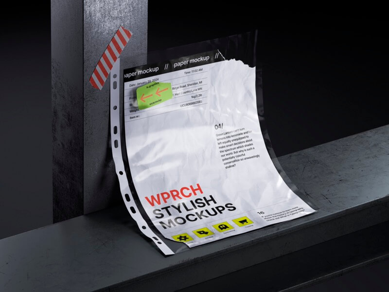 Bvge, Paper Mockup and Sticker Mockup in Dark Color Setting, EU, 09