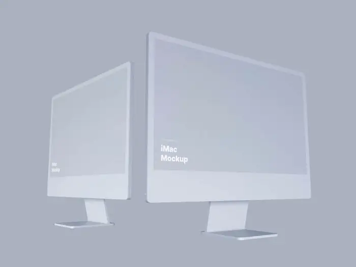 iMac 24-inch Clay Mockups, 05