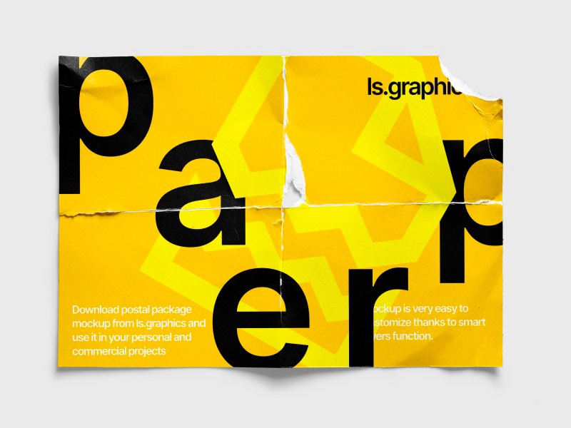 Torn Glossy Poster Mockup, EU, 03