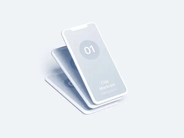 iPhone Clay Mockups, 01