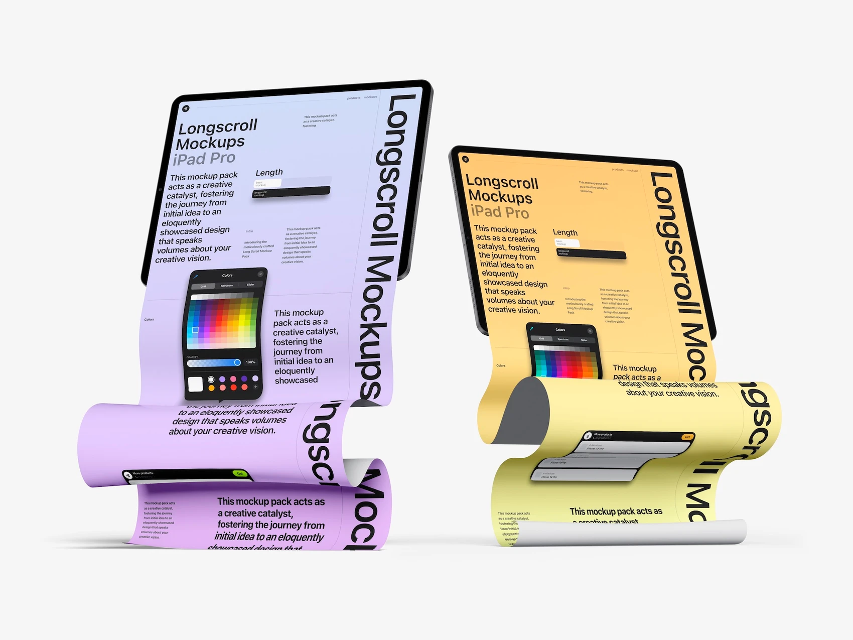 iPad and iPhone Longscroll Mockup, 004 1