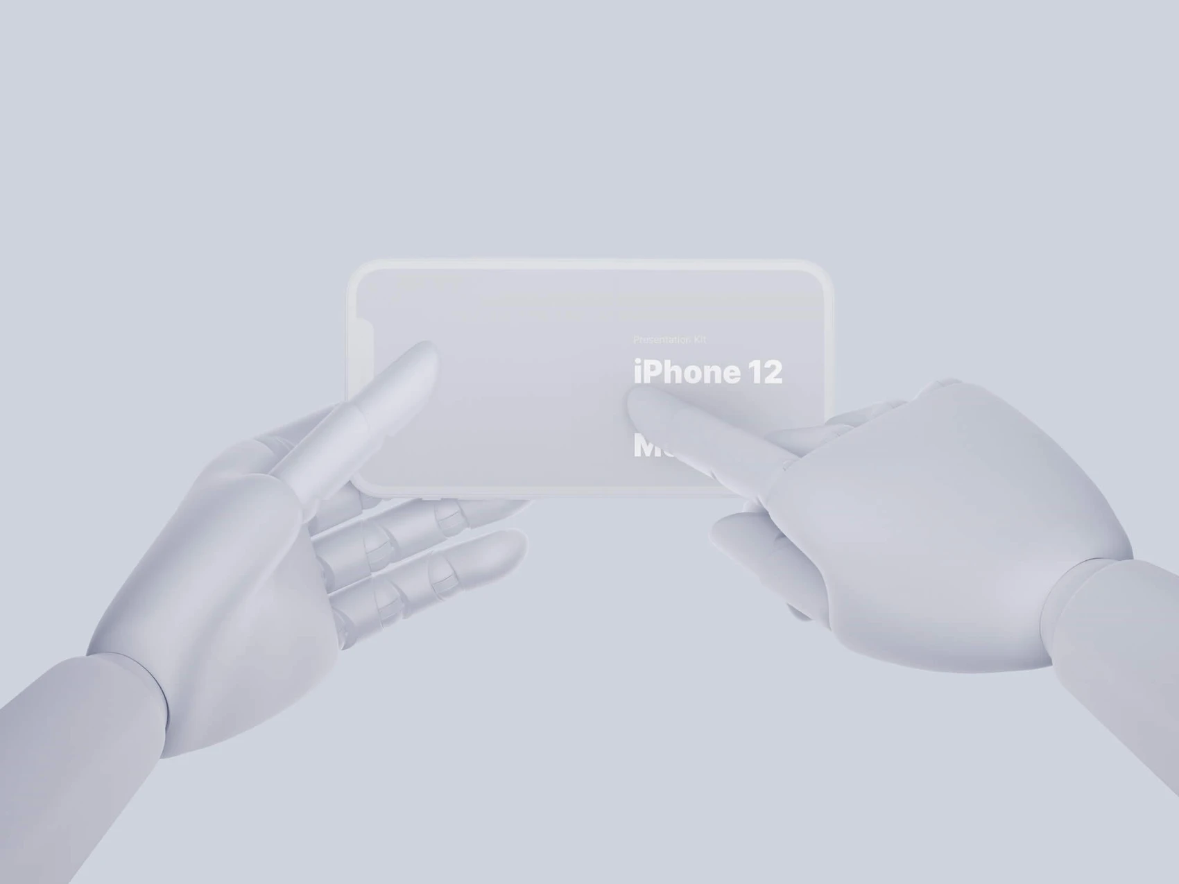 Wooden Hands iPhone 12 Pro Clay Mockups, 12 1