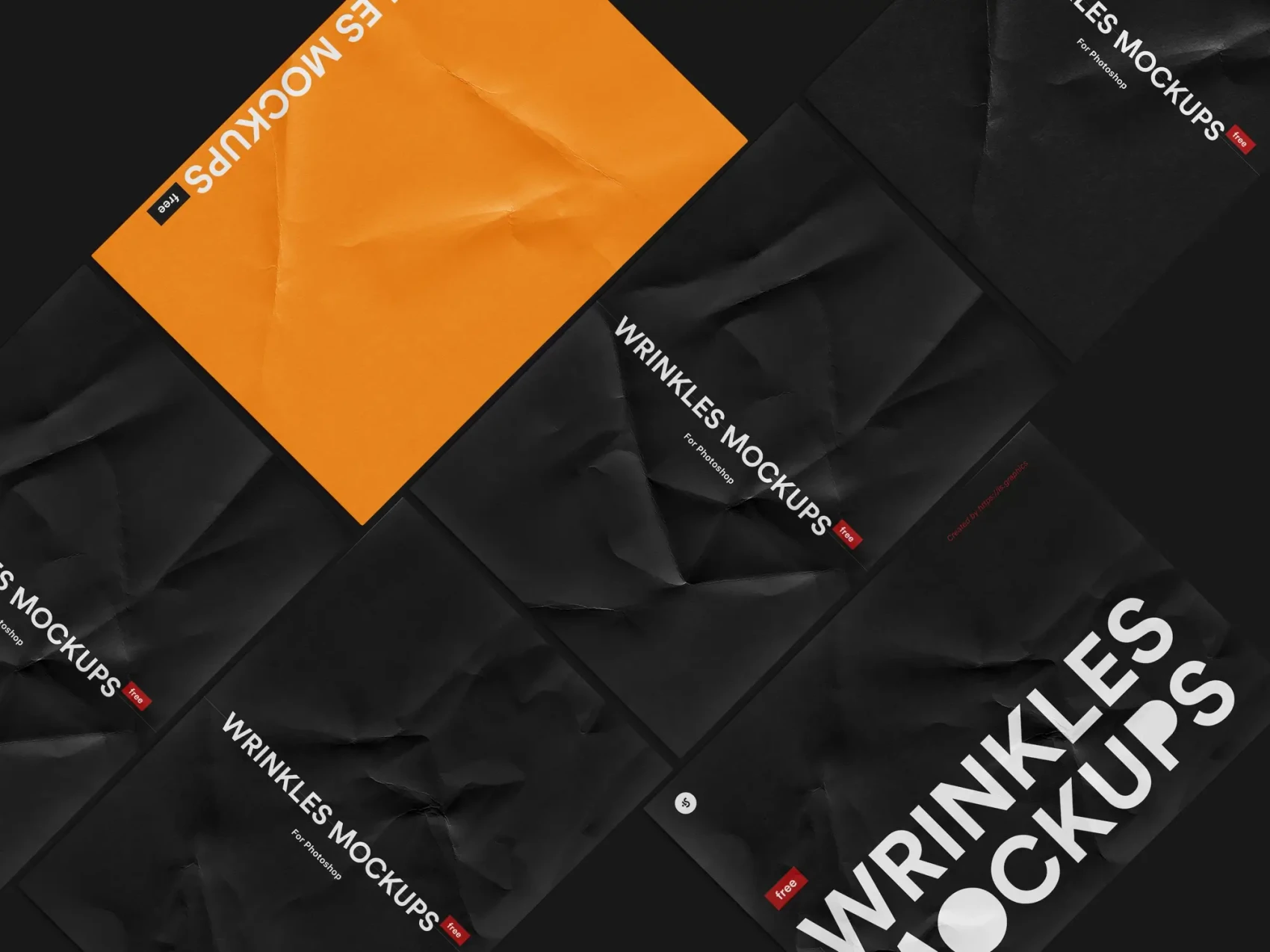 Free Crumpled Paper Mockup 4