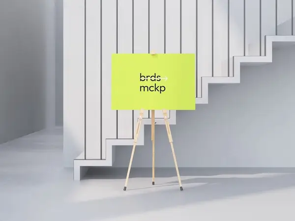Tripod Sign Mockup in Front View, Environment, 22