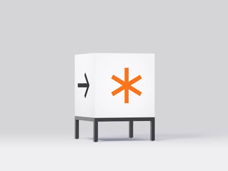 Cube-Shaped Sign Mockup, Isolated, 27