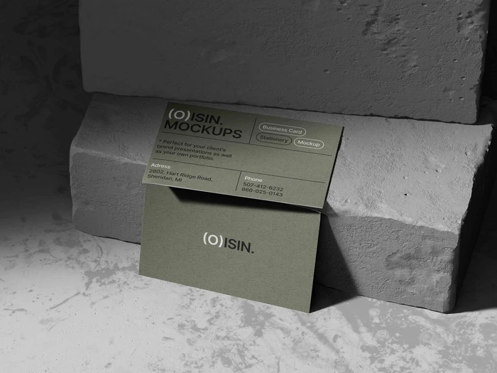 Oisin, Business Card Mockups in Minimalistic Setting, EU, 05