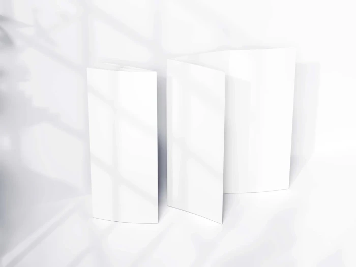 Free Standing Trifold Brochure Mockup