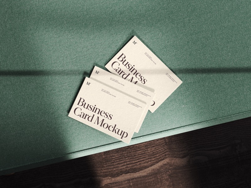 Muele, Business Card Mockup with Beautiful Play of Light, EU, Scene 06