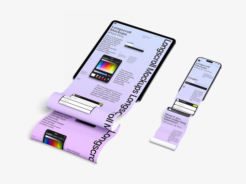 iPad and iPhone Longscroll Mockup, 008