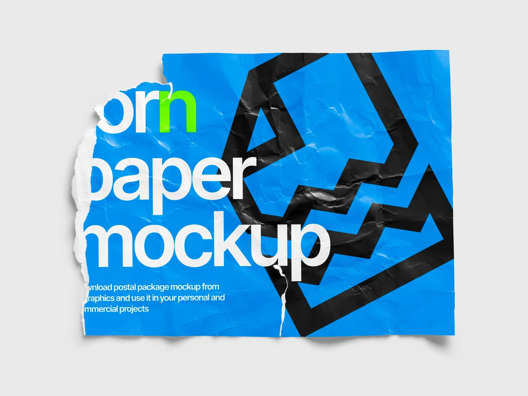 Torn Glossy Poster Mockup, EU, 08 1