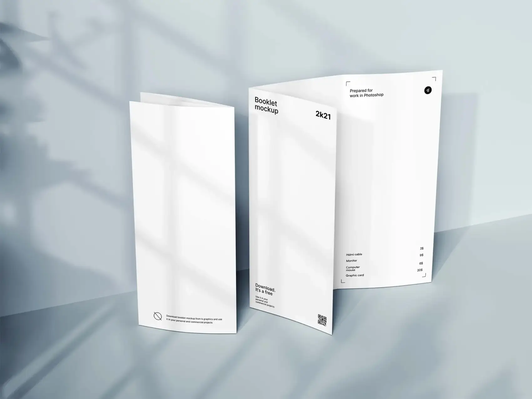 Free Standing Trifold Brochure Mockup 1