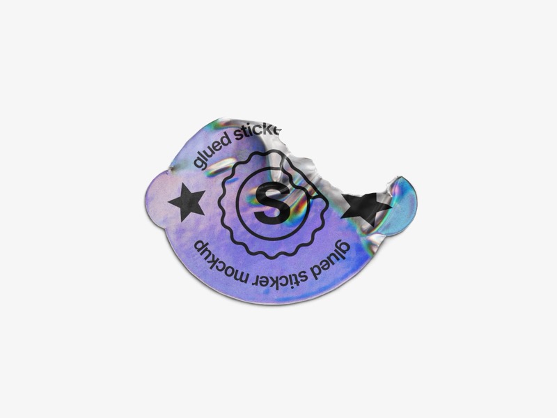 Holographic Sticker Mockup, Scene 09
