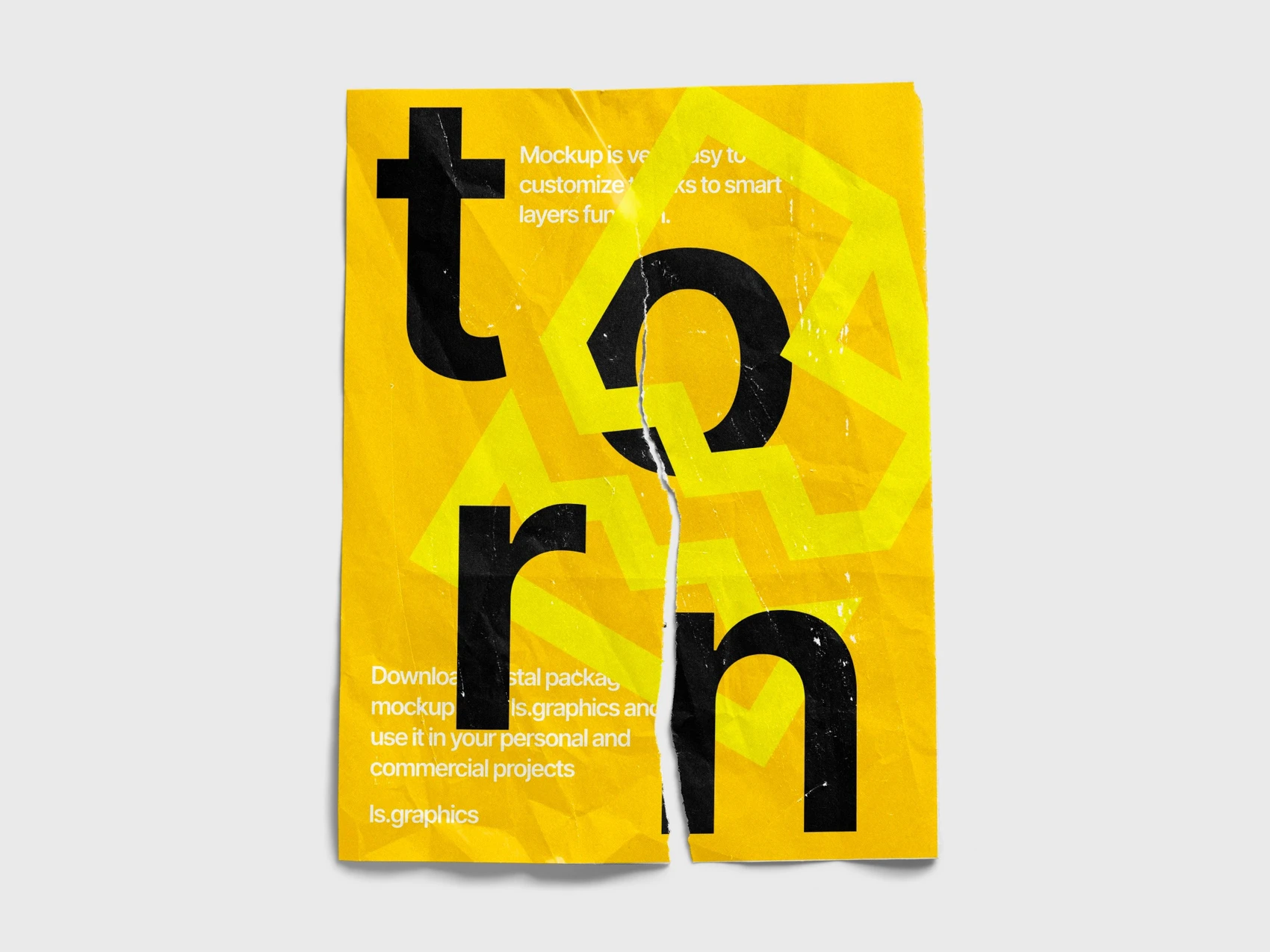Torn Textured Poster Mockup, US, 04 1