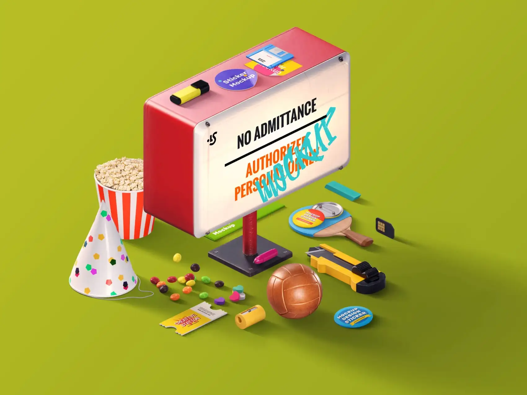 WuHoo Scene. Mockups and Items 1