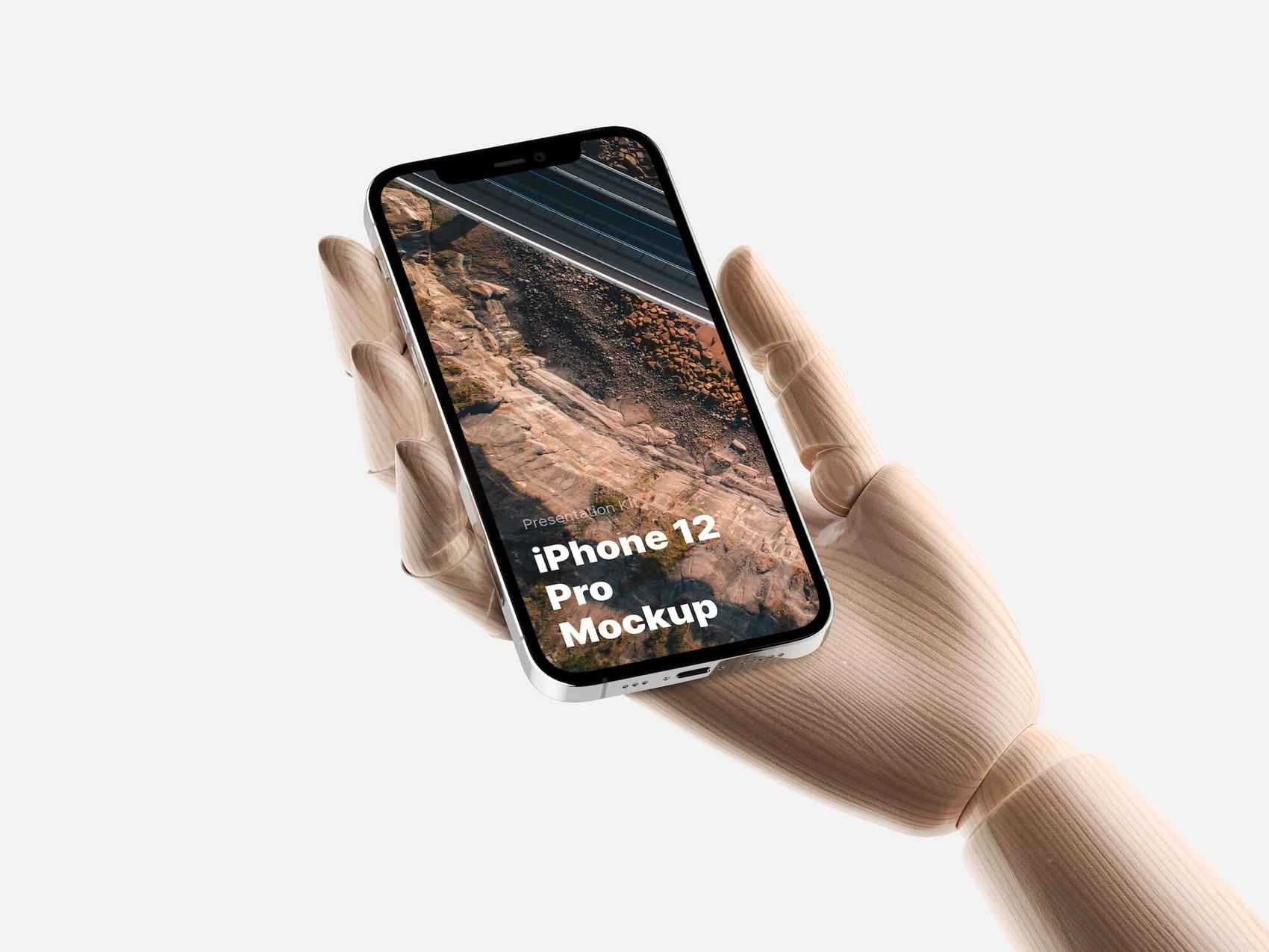 Wooden Hands iPhone 12 Pro Mockups, 10 1